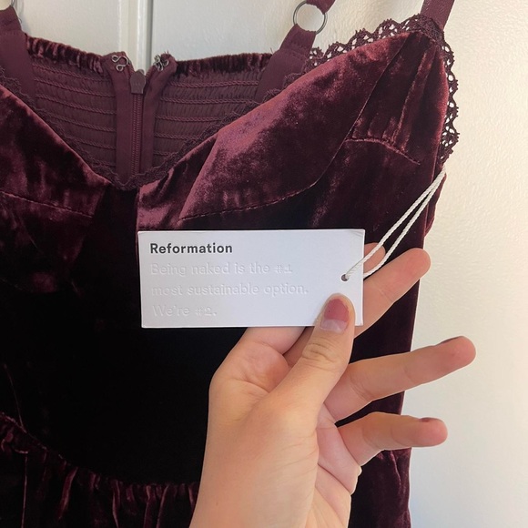 NWT Reformation Velvet Felda Dress - Picture 5 of 6